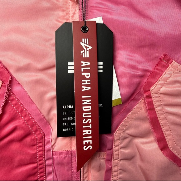 NWT Alpha Industries CWU 45/P Pink Rose Colorblock Bomber Jacket Small Y2K - Picture 10 of 13